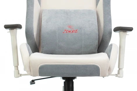 Кресло игровое Zombie EPIC PRO Fabric белый/серо-голубой с подголов. крестовина пластик пластик белый