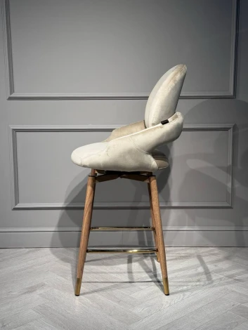 Стул барный IST-CASA Виола BS1376-BG-4, бежевый/орех