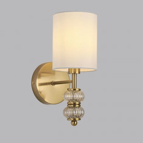 Бра со стеклянным декором Lumion Ilmira 8337/1W бронза/белый, металл/стекло/текстиль E14 40W 220V