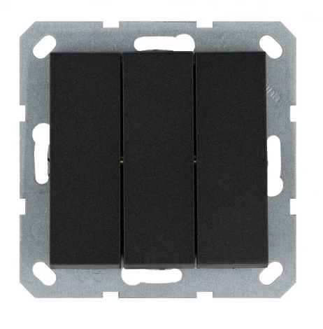Выключатель трехклавишный (антрацит) Jasmart G-Classic G3031B