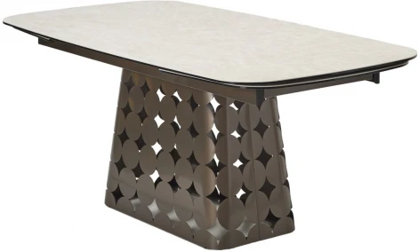 Стол M-City MAGNUS 180 TL-102 Бежевый мрамор, испанская керамика / Шоколадное золото каркас