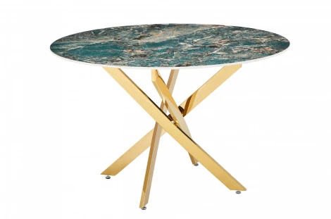 Стол обеденный IST-CASA Элис DT-2850.1, 120х120х75 см, малахитовый