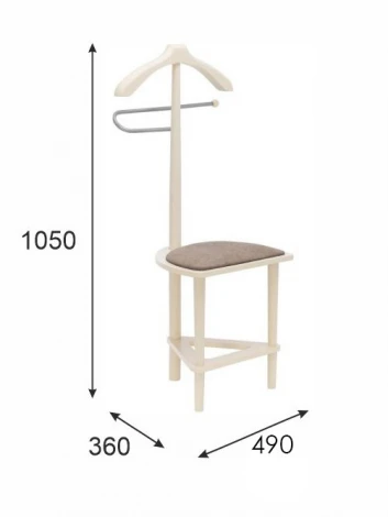 Вешалка костюмная с сиденьем В 26Н слоновая кость от фабрики Mebelik