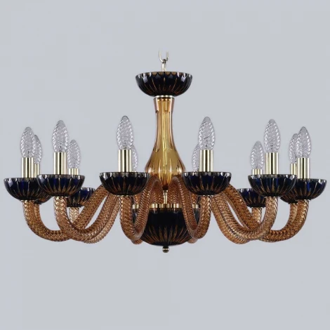 Подвесная люстра Bohemia 1308 1308/12/240 G Am/Amber-Blue/H-1K