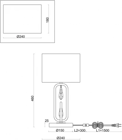 Интерьерная настолная лампа Freya Riverside FR1007TL-01BS (220V, выключатель)