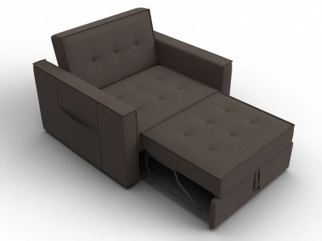 Кресло-кровать Лига-104 (80) (ЛДСП,Брус,Фанера,Рогожка/Коричневый) Лига Диванов 134843