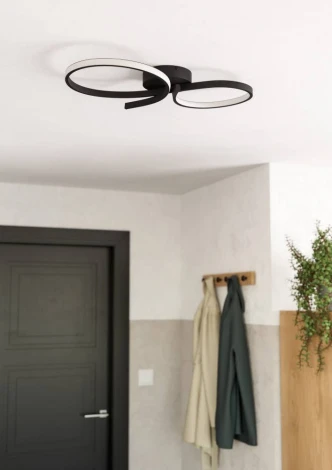 Потолочная люстра светодиодная Eglo Serpins 901266 21W(LED), алюминий, сталь, черный, пластик, белый, 3000K