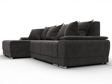 Диван угловой Лига-119 угол левый (ДСП,Брус,Фанера,ЛДС,Велюр/Темно-коричневый) Лига Диванов 137096L