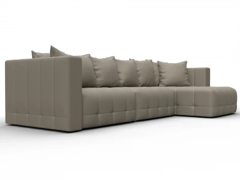 Диван угловой Лига-052 НПБ Лонг угол универсальный (ЛДСП,Брус,Фанера/Пластик/Экокожа/Бежевый) Лига Диванов 129914