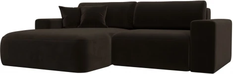 Диван угловой Лига-036 НПБ Классик левый угол (Коричневый/Микровельвет) Лига Диванов арт.121366L