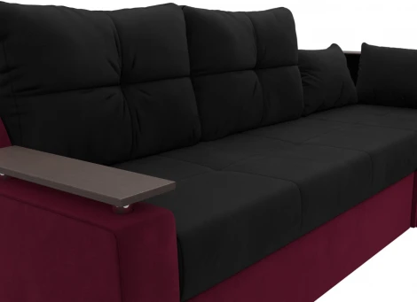 Диван угловой Кронос правый угол (Черный,Бордовый/Микровельвет) Лига Диванов арт.114630