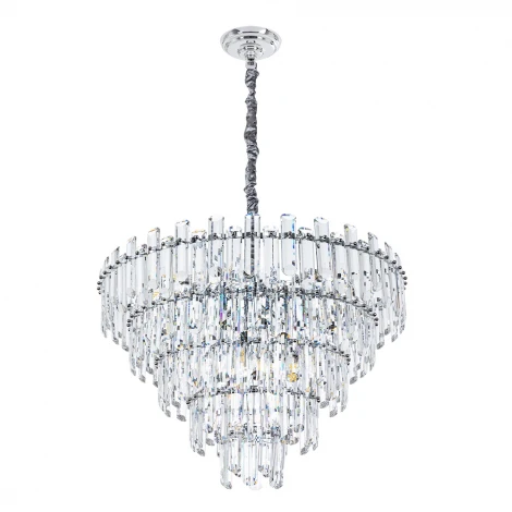 Подвесная люстра каскадная большая Rosie 3511/02 LM-16 Divinare (220V, хрусталь, на цепи)