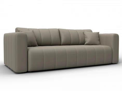 Диван прямой Лига-062 НПБ (ДСП,Фанера,ХДФ/Пластик/Экокожа/Бежевый) Лига Диванов 130271