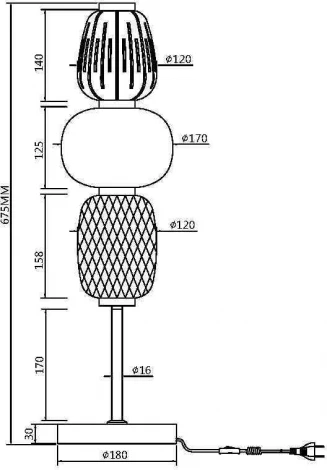 Настольная лампа Maytoni Pattern MOD267TL-L28G3K (LED, 220V, выключатель)