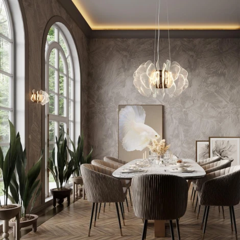 Подвесная люстра Odeon Light Siama 5089/115L под латунь/прозрачный/акрил LED 115W 3500K (220V, на тросе)