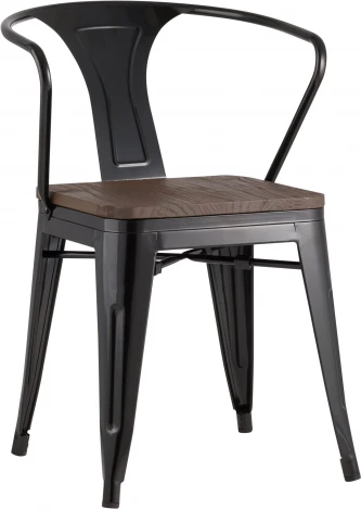 Стул Stool Group TOLIX ARM WOOD с подлокотниками черный УТ000001862