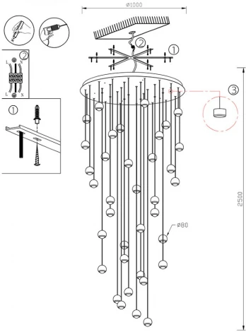 Потолочная люстра Lumien Hall Danay LH8027/36P-BK-SGD