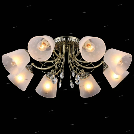 Люстра потолочная Natali Kovaltseva Majestic, 6 плафонов, бронза с белым и прозрачным
