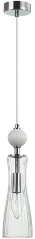 Подвесной светильник Lumion Emily 8268/1A хром/белый/прозрачный, металл/керамика/стекло Е14 1*40W 220V (на проводе)