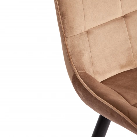 Стул Abruzzo/Абруццо (мод. 8060)/2 шт. в упаковке металл/велюр, 54х62х83см, коричневый (HLR-11)/черный (Комплект из 2 шт.) Tetchair 24538