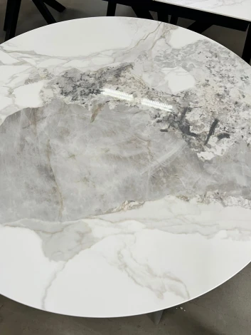 Стол МИЛТОН D89 цвет ПАНДОРА (PANDORA LIGHT), керамика / ЛАТТЕ каркас M-City 64589