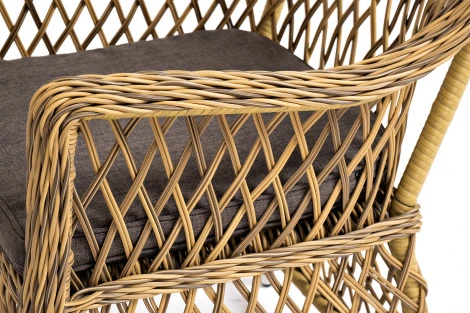 Обеденная группа плетеная, цвет соломенный 4SIS Эспрессо-80 L ECL2T1-3-SET