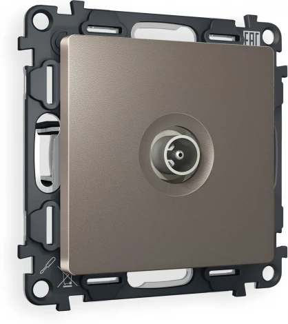 Комплект механизма Ambrella Volt TV розетки оконечной ALFA MA643010 Темная бронза матовый 50-870 MHz 1dB QUANT