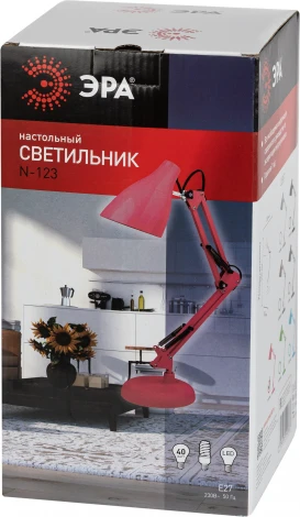 Офисная настольная лампа ЭРА N-123-E27-40W-P (220V, выключатель)