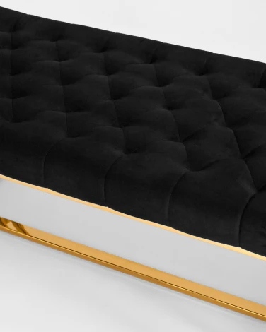 Банкетка-скамейка Stool Group БРУКЛИН велюр черный сталь золото УТ000001486