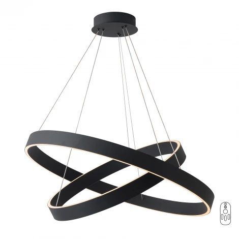 Подвесной светильник светодиодный кольцо с пультом Crystal Lux TRON SP123W LED BLACK