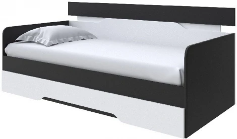 Без бренда Кровать-Софа Milton (ЛДСП Черный/Белый) 90x200