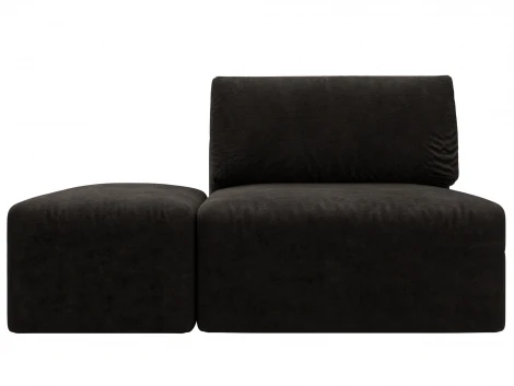 Модули диван и пуф Лига-060 НПБ (ЛДСП,Брус,Фанера,Велюр/Коричневый) Лига Диванов 129606