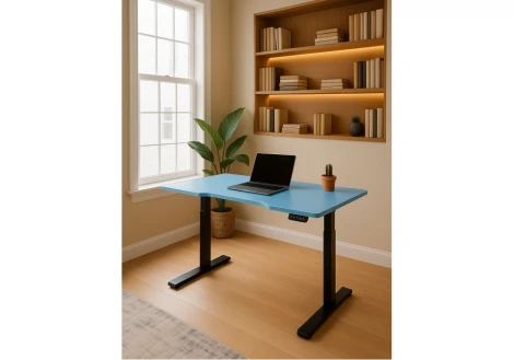 Компьютерный стол Notta Маркос 140х80 голубой / черный