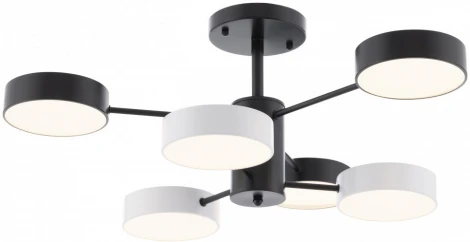 Потолочная люстра светодиодная на штанге Arte Milano Ferrara 250906/6B Bk/Wh (220V, круглые)