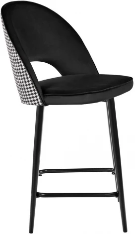 Стул Bradex Home полубарный Leo черный с жаккардом, с поворотным механизмом (RF 0270)