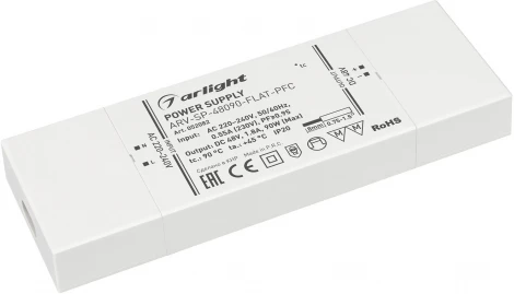 Блок питания ARV-SP-48090-FLAT-PFC (48V, 1.8A, 90W) (Arlight, IP20 Пластик, 5 лет) 052082