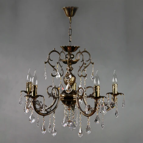 Подвесная люстра Brizzi 8888 8888/5 PB Leaf crystal