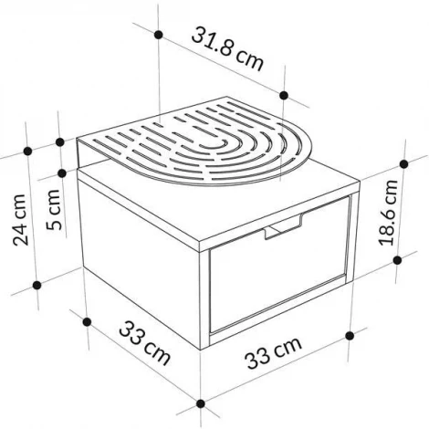 Тумба прикроватная OSLO NIGHTSTAND LEVE (ЛДСП,Металл/Черный,Бежевый) арт.LEV01136