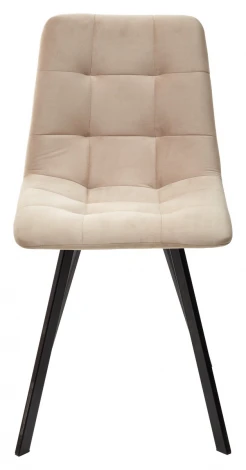 Стул CHILLI-Q SQUARE бежевый #5, велюр / черный каркас, 4 шт./1 к
