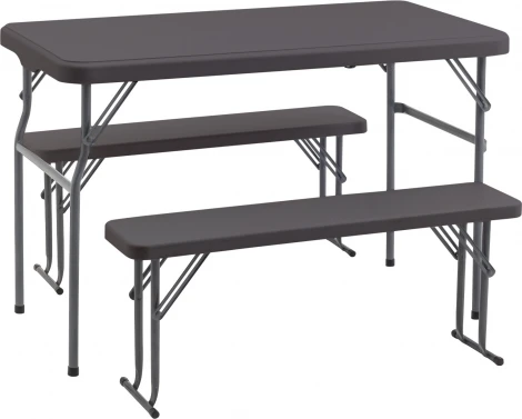 Комплект стола и двух скамеек Кейт коричневый, Stool Group