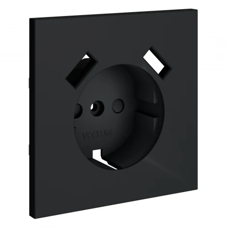 Накладка для розетки с заземлением и защитными шторками, с USB A+A Voltum S70 VLS000907 (графит)
