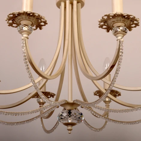 Подвесная люстра Abrasax Josephine 3007/8(creamgold) (220V, на цепи, свеча)