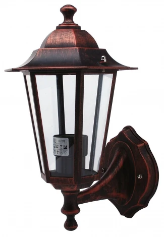 Бра уличное Horoz Erguvan, 1 плафон, медь с черным и прозрачным