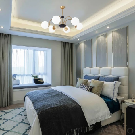 Потолочная люстра на штанге Arte Milano Napoli 312066/D850/6 BS/BK (220V, шарики)