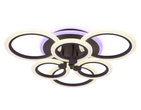 Потолочная люстра ярусная Ambrella Acrylica FA528 (регулировка яркости, LED, 220V, пульт управления, управление смартфоном, умный дом - PC.Lamper, кольцо)