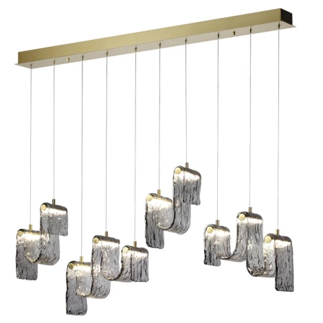 Подвесной светильник светодиодный Odeon Light Flow 5106/52L золотой брашинг/дымчатый металл/стекло LED x 52W 4000K (220V, на проводе)