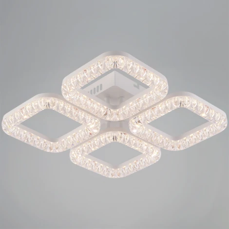 Потолочная люстра светодиодная на штанге с пультом регулировкой цветовой температуры, яркости и ночным режимом Reluce 09848-0.3-04A WH