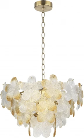 Подвесная люстра ST Luce Tender SL6240.203.06 золотистый/Прозрачный, январный E14 6*60W (220V, на цепи, цветы)