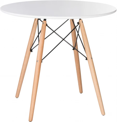 Стол обеденный CHELSEA`80 (ножки светлый бук, столешница белая)