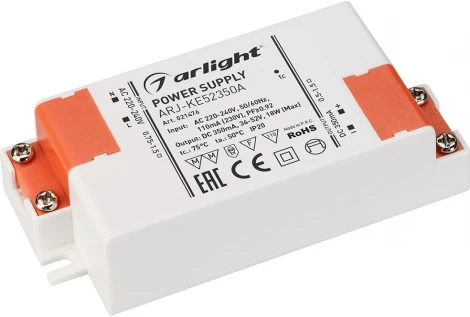 Блок питания ARJ-KE52350A (18W, 350mA, PFC) (IP20 Пластик) 021476 Arlight ARJ
